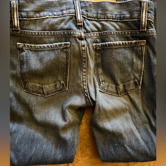 Free People Slit seam distressed blue jeans split seam bottom size 24 0 - Picture 2 of 8